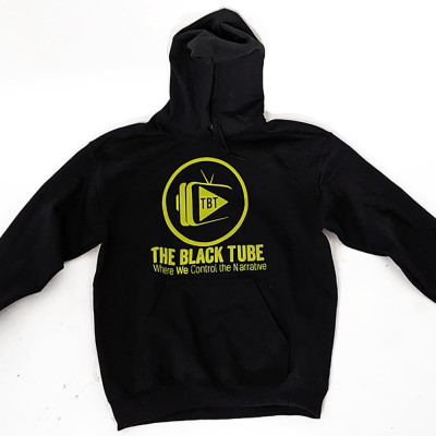 The Black Tube Hoodie (Black) Lime Green Letters Profile Picture