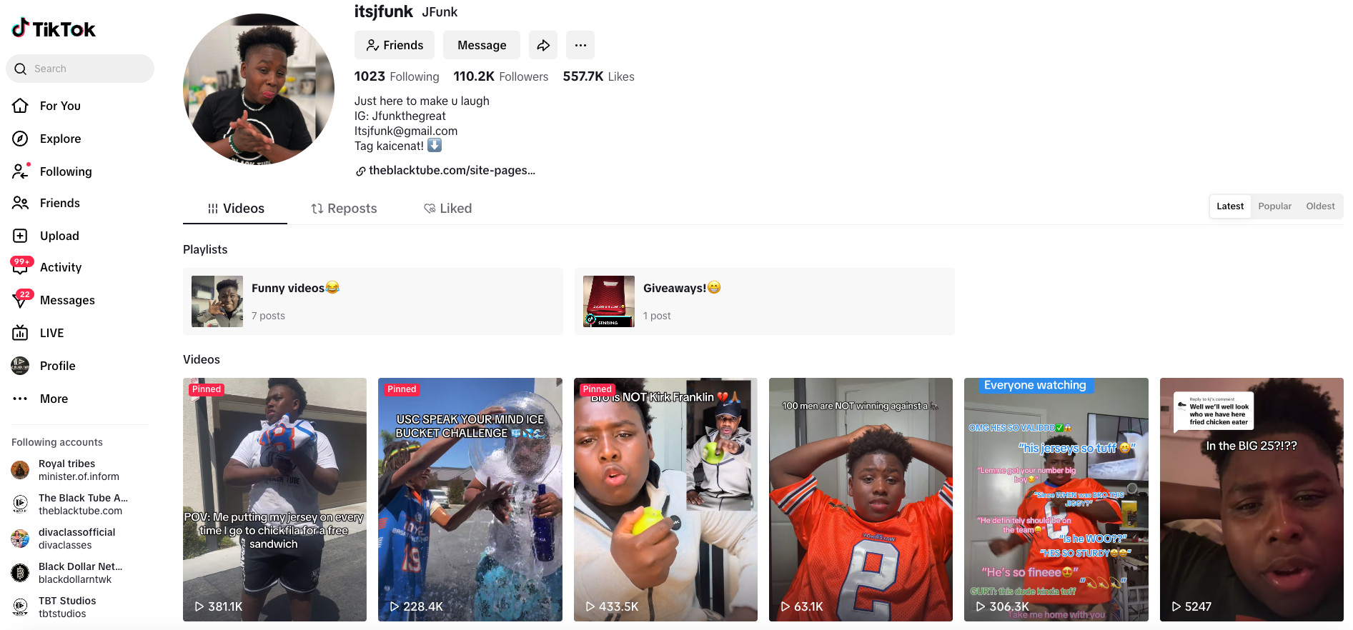 J Funk going viral on Tiktok